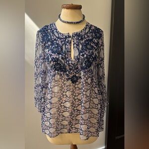 Calypso St. Barth  paisley blouse- 100% silk